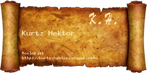 Kurtz Hektor névjegykártya